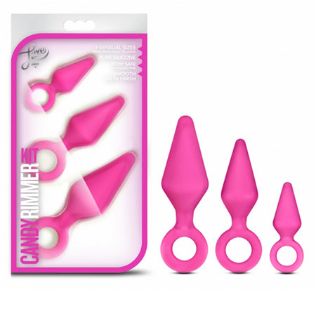 Luxe Candy Rimmer 3-Piece Silicone Anal Plug Kit Pink-0