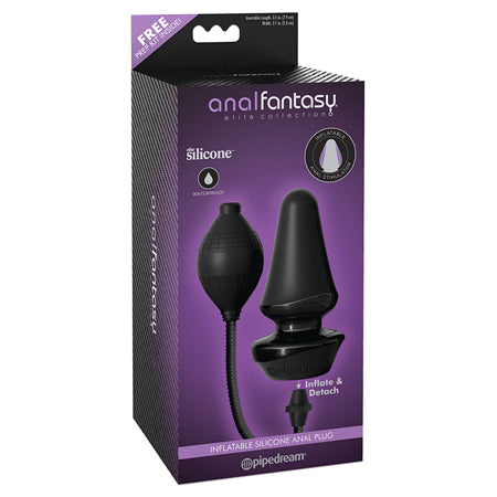 Anal Fantasy Elite Collection Inflatable Silicone Anal Plug Black-0