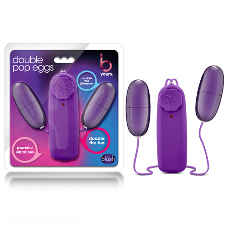 B Yours Double Pop Eggs Remote-Controlled Dual Bullet Vibrator Plum-0