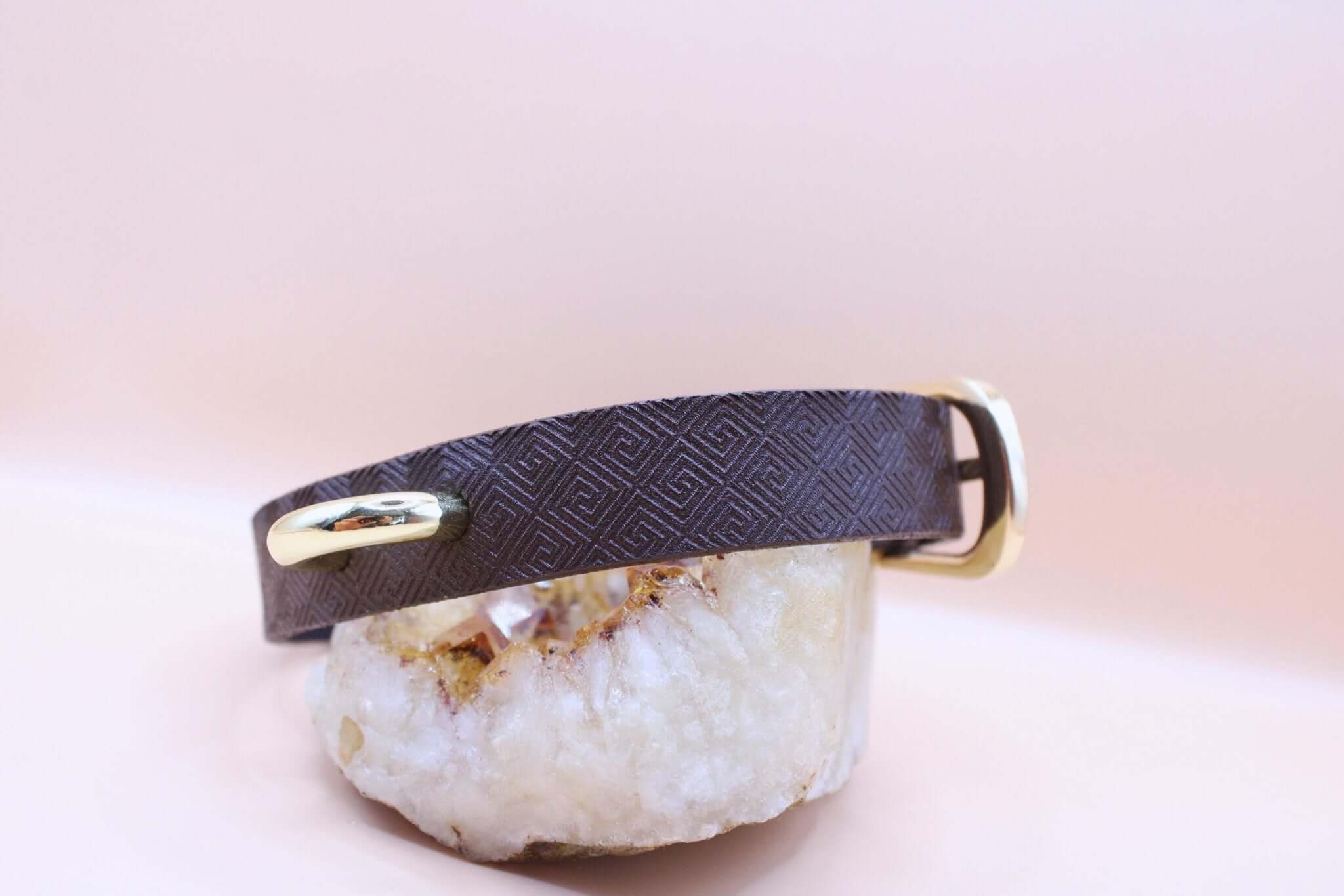 BDSM Collar Elegant Minimalist Gold Accent for Submissive Bondage-2